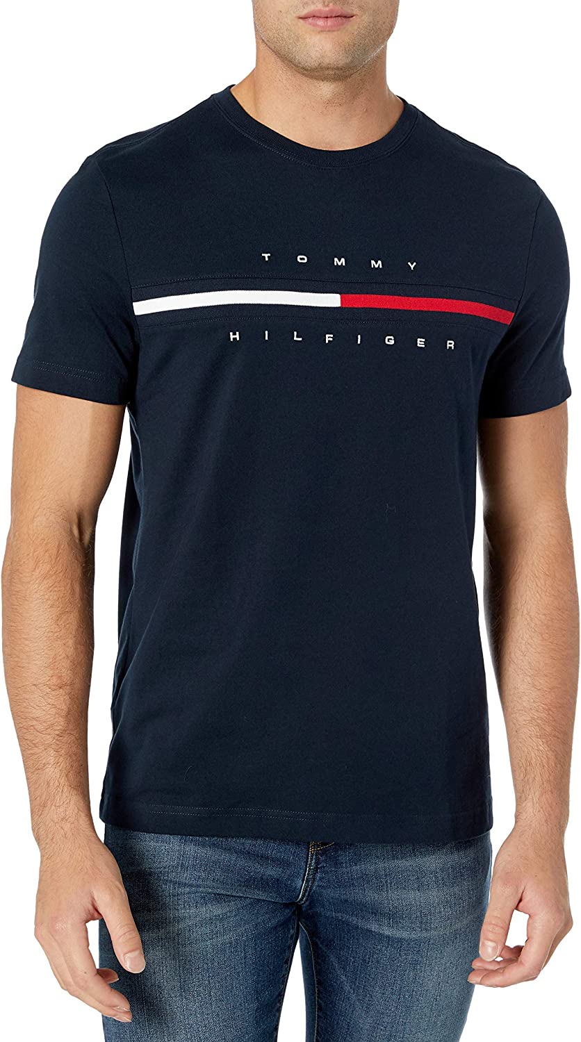 Tommy Hilfiger Men's Short Sleeve Signature Stripe Graphic T-Shirt - Image 9